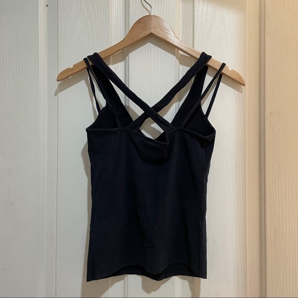 ANTHROPOLOGIE Strappy Tank Top Maeve Deep-V New Black Size XXS Anthro NWT - Picture 8 of 8